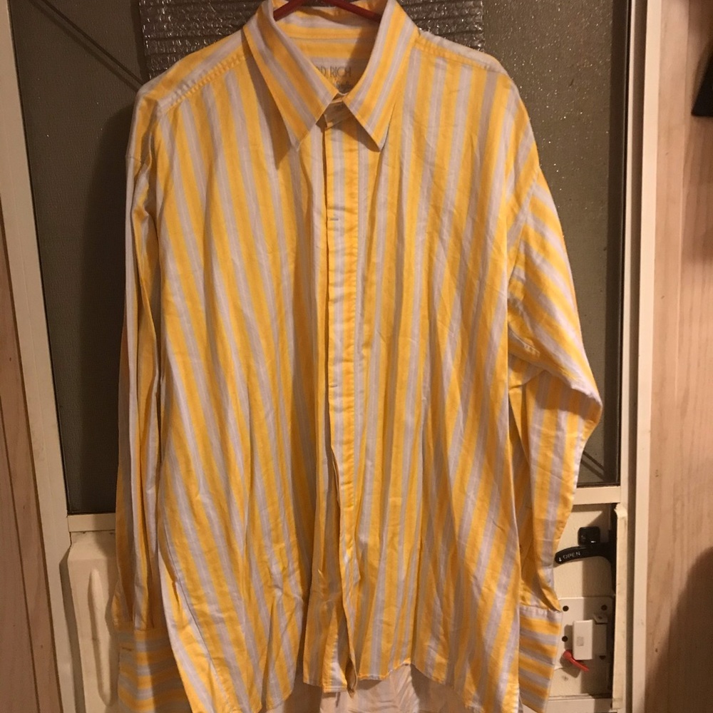 Hood Rich Yellow Striped Button Up
